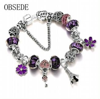 Женский Браслет с шармами (новый)