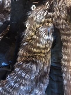 Шуба пальто чернобурка чернобурая лисица