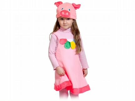 Карнавальный костюм Поросенок плюш в платье детски