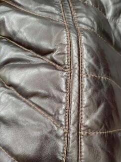 Кожаный пуховик