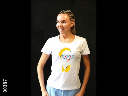 Футболка с печатью из хлопка