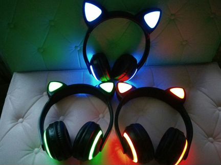 Беспроводные наушники с кошачьми ушками