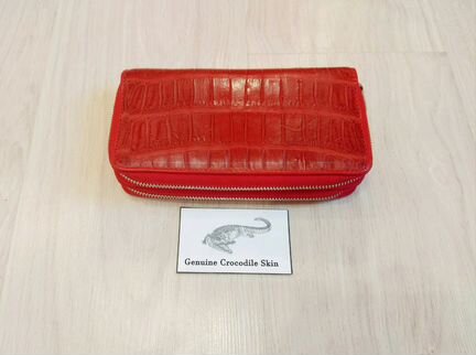 Кошелек клатч портмоне из кожи крокодила натур