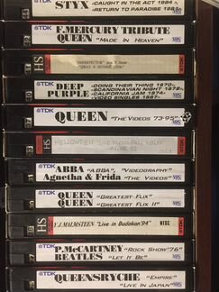 Видеокассеты с русским и зарубежным роком