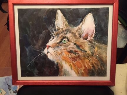 Кошка. Акварель. А4
