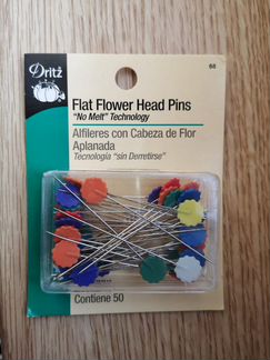 Булавки для шитья Dritz 68 Flat Flower Head Pins