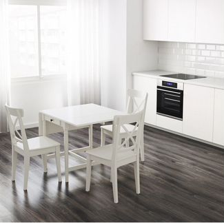 Стол ингаторп + 3 стула ингольф IKEA