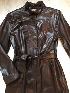 Кожаный плащ 50 размер