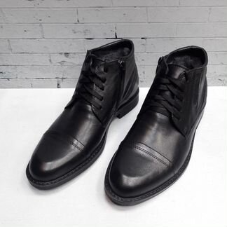 Кожаные мужские ботинки натуральный мех (40-45)