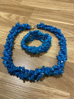 Набор браслет и колье под бирюзу шикарные