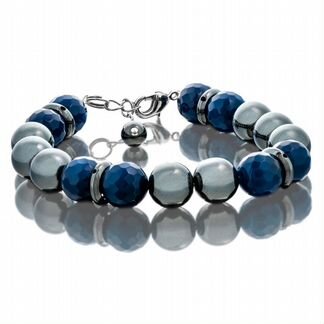 Браслет с агатом и гематитом