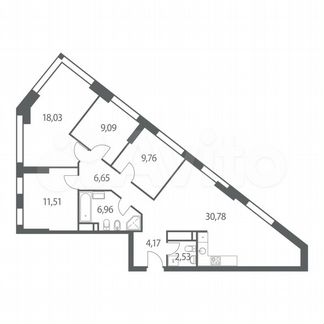 4-к квартира, 99.5 м², 14/51 эт.
