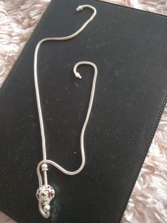 Цепочка серебро с подвеской эмаль и броши