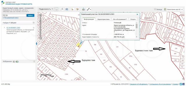 Кадастровая карта нижегородской области богородский район поселок буревестник