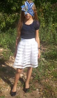 Праздничное платье, блузка и юбка 134