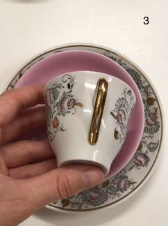 Кофейные чашки трио (тройки) Рига. Рижский фарфор