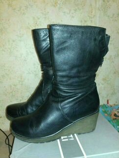 Сапоги кожаные на меху