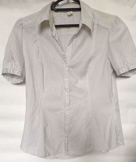 Белая рубашка HM в полоску