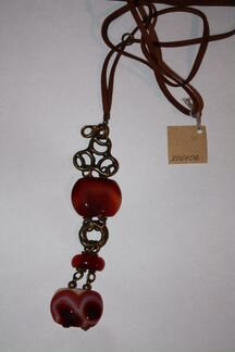 Гарнитур с агатом (подвеска на шнурке и браслет)