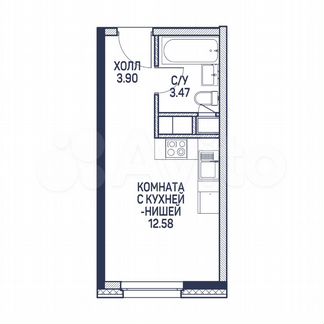 Апартаменты-студия, 20 м², 18/22 эт.