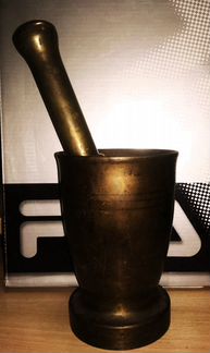 Ступка с пестиком. Латунь. Винтаж. СССР
