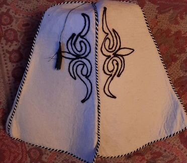 Шапка для бани,кисточка,сваляна вручную