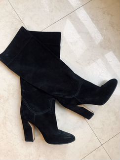 Сапоги Casadei 39,5 оригинал замша чёрные