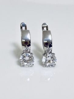 Серьги из белого золота с фианитами