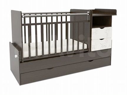 Кровать-трансформер скв-5 «Жираф» венге-бежевая