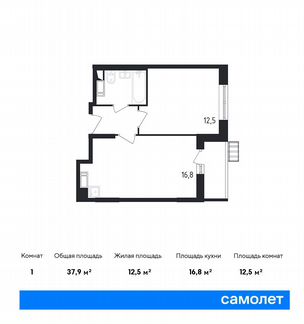 1-к квартира, 37.9 м², 10/13 эт.