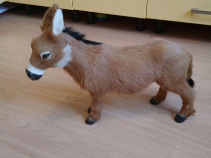 Осел игрушка из натурального меха не мягкая