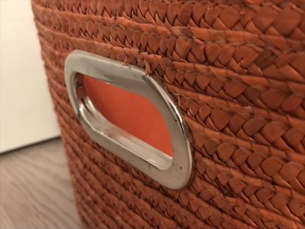 Короб с ручками плетёный эко оранжевый