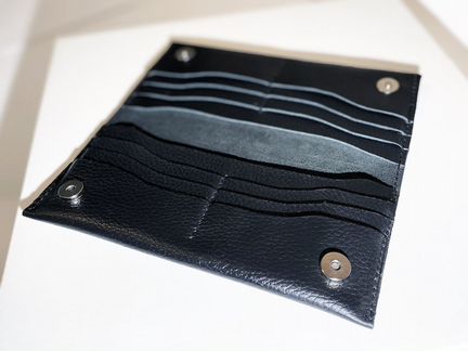 Кошелек портмоне из натуральной черной кожи