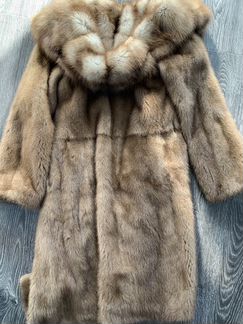 Шуба норковая бежевая 36