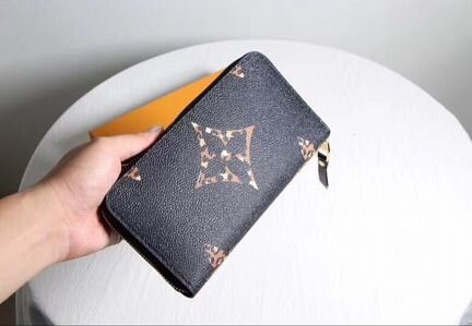 Новый женский кошелек кожа + канва Louis Vuitton