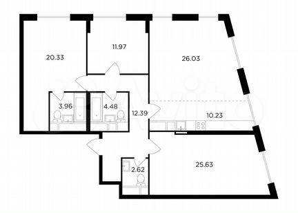 4-к квартира, 117.6 м², 27/29 эт.