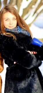 Шуба из кролика и бобра