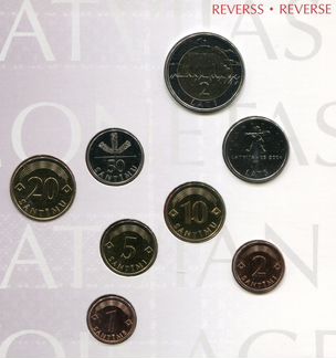 Латвия 1992-2004г.г. год. набор монет + Спридитис