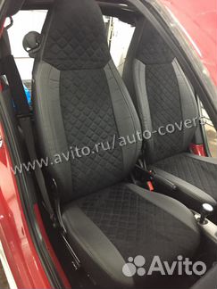 Чехлы на сиденья Smart Fortwo Алькантара Ромб