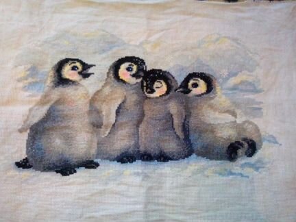 Вышивка ручная работа пингвины