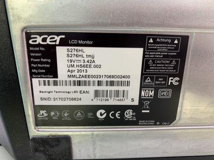 Монитор Acer S276HL