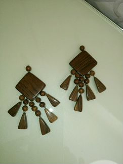 Серьги деревянные