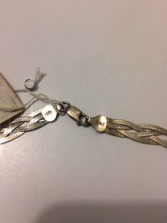 Серебряная цепочка коса четырехрядная