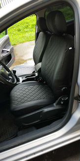 Чехлы из экокожи Сузуки сх4 хетчбек. Чёрно-синие