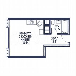 Квартира-студия, 26 м², 18/22 эт.