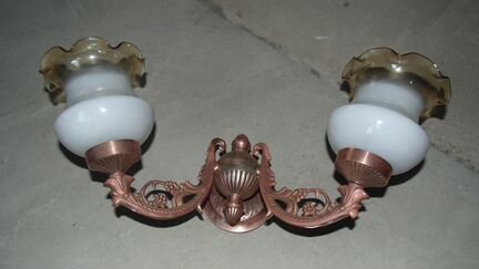 Медное бра двухрожковое