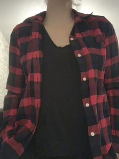Рубашка женская в клетку красно-чёрная