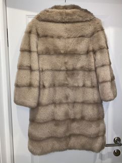 Шуба норковая цвет пудра ворот жаклин