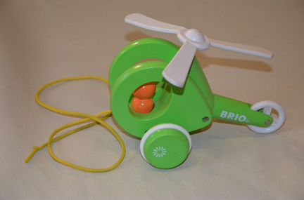 Вертолет-каталка, деревянный, brio