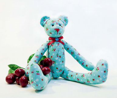 Вишневый мишка, игрушка, кукла, тильда (на заказ)